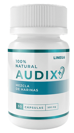 Frasco de Audix con ginkgo, uña de gato, noni y zinc para el oído interno