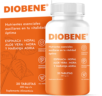 Frasco de Diobene con mora, espinaca, nopal y aloe vera para glucosa
