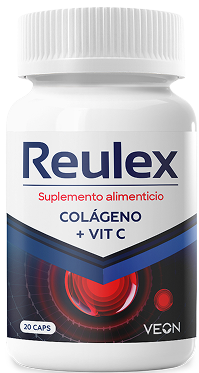 Frasco de Reulex con colágeno hidrolizado, MSM y calcio coralino