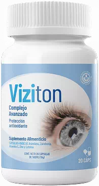 Frasco de Viziton con extracto de arándano, luteína y zinc — apoyo para la vista, en cápsulas