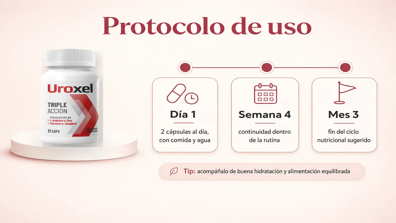 Protocolo de uso de Uroxel del día 1 al mes 3