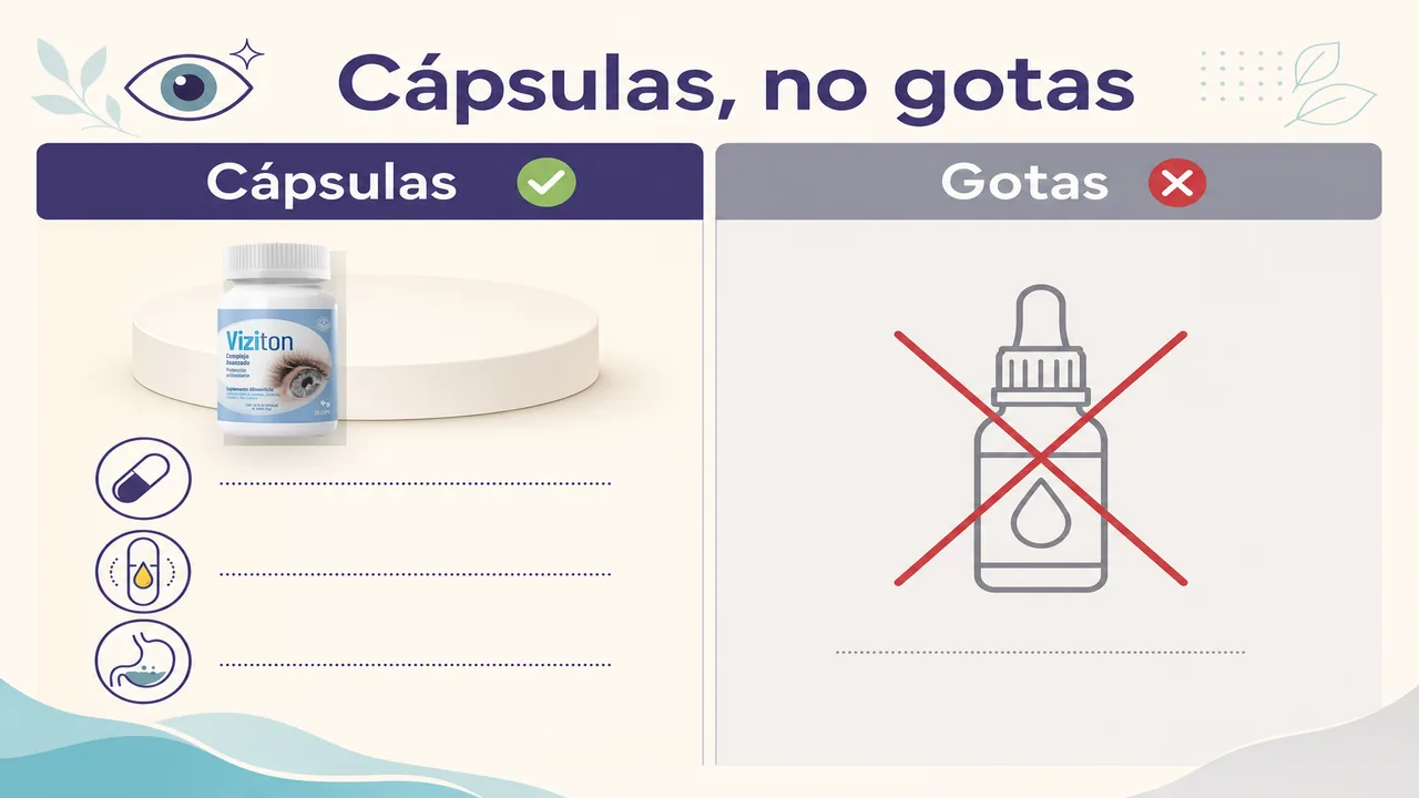 Comparativa: Viziton viene en cápsulas, no en gotas